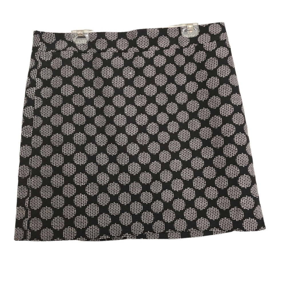 Loft black white lined mini skirt SZ 14